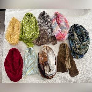 Multicolor Women's Scarf Collection (Lot of 9)